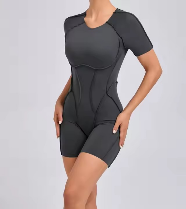 Short-Sleeve Yoga & Barre Bodysuit for Women