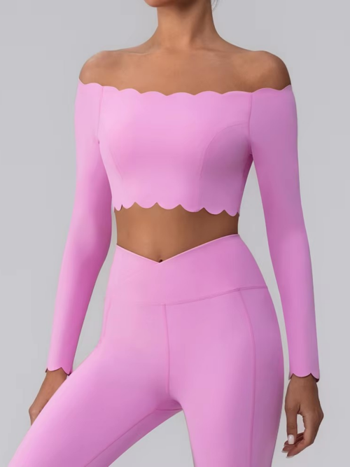 Lace-Detail One-Shoulder Yoga & Barre Set for Women