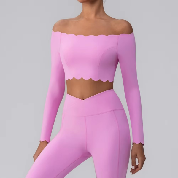 Lace-Detail One-Shoulder Yoga & Barre Set for Women