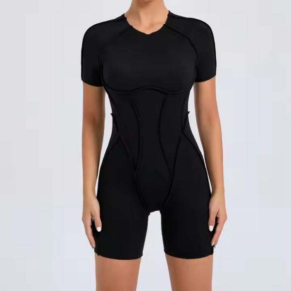 Short-Sleeve Yoga & Barre Bodysuit for Women
